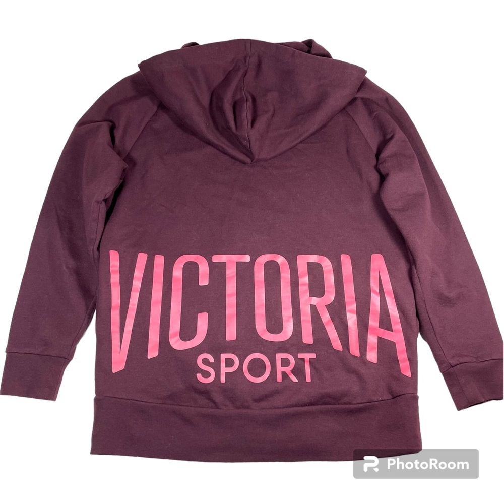 Victoria’s Secret Sport fleece burgundy zip front hoodie with pockets Size XS